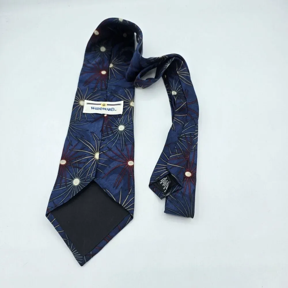 Necktie Mens Vintage Woodward Purple, Blue, Red, Tan 55 By 4 Inches, Silk